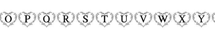 Floral Heart Monogram Font LOWERCASE