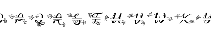 Floral Line Monogram Name Font UPPERCASE
