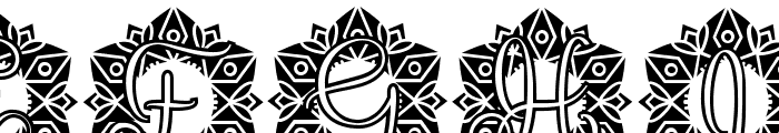 Floral Mandala Monogram Font UPPERCASE
