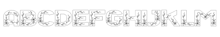 Floral Season Outline Font LOWERCASE