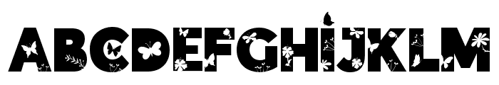 Floral Silhouette Font Regular Font LOWERCASE