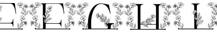 Flower Bloom Line Monogram Font LOWERCASE