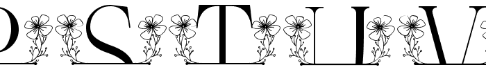 Flower Buds Line Monogram Font UPPERCASE