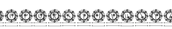 Flower Mandala Monogram Line Font UPPERCASE