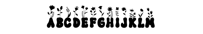 Flower On Top Font LOWERCASE