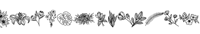 Flower and Leaf Font LOWERCASE