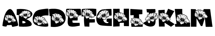 Flower poppy Font UPPERCASE