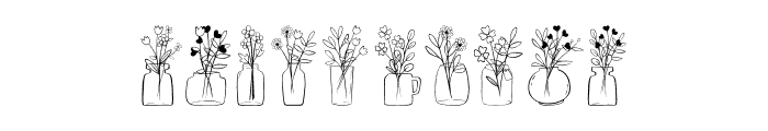 Flowers In Vase Font OTHER CHARS