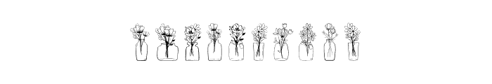 Flowers In Vase Font OTHER CHARS