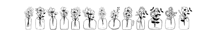 Flowers In Vase Font UPPERCASE