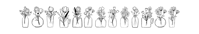 Flowers In Vase Font UPPERCASE