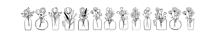 Flowers In Vase Font LOWERCASE