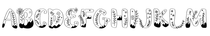 Flowers Mountains Font UPPERCASE