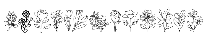 Flowers doodle Font UPPERCASE