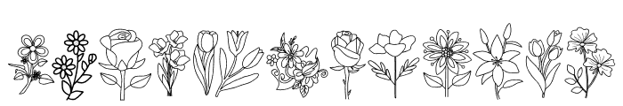 Flowers doodle Font LOWERCASE