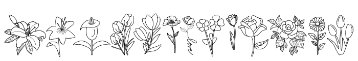 Flowers doodle Font LOWERCASE