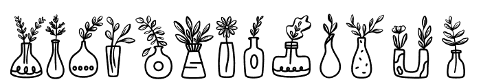 Flowers in vases Font UPPERCASE