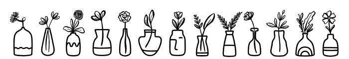 Flowers in vases Font UPPERCASE