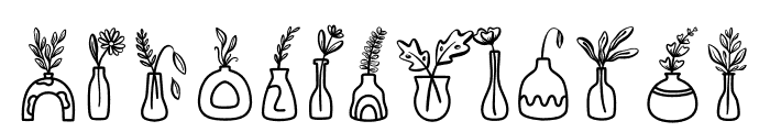 Flowers in vases Font LOWERCASE