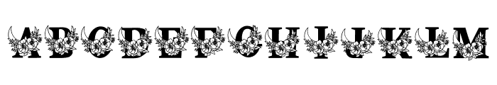 Flowers moon Font UPPERCASE