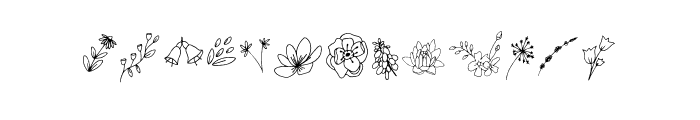 Flowers power Symbols Font LOWERCASE