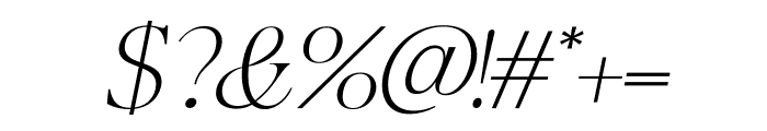 Fluneta Italic Font OTHER CHARS