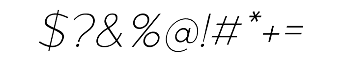 Fogler Thin Italic Font OTHER CHARS