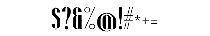 Fontuna Stencil Font OTHER CHARS