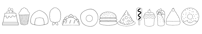 Food Diary Dingbats Font LOWERCASE