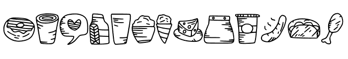 Food Doodle Font UPPERCASE