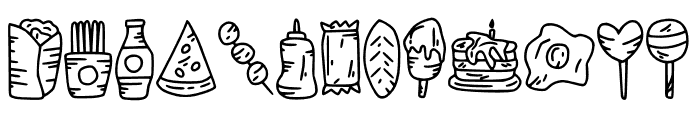 Food Doodle Font UPPERCASE