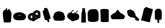 Foods Glyphs Font UPPERCASE