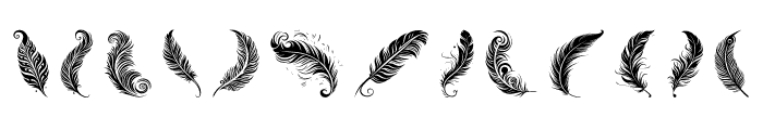 Freedom Maori  Feathers Regular Font UPPERCASE