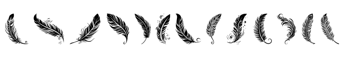 Freedom Maori  Feathers Regular Font LOWERCASE