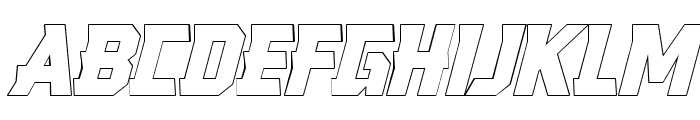 Freedrin Italic Outline Font UPPERCASE