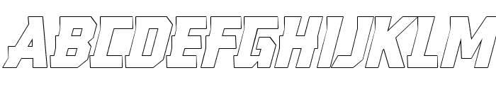 Freedrin-ItalicOutline Font LOWERCASE