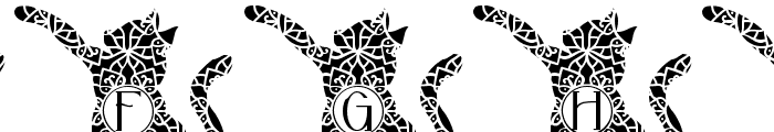 Freezy Cat Mandala Monogram Font LOWERCASE