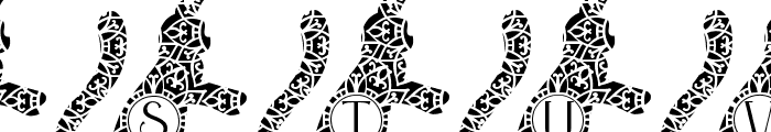 Friendly Cat Mandala Monogram Font LOWERCASE