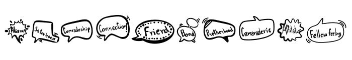 Friendship words Font OTHER CHARS