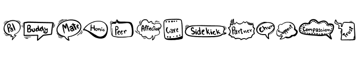 Friendship words Font UPPERCASE