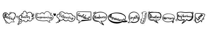 Friendship words Font UPPERCASE