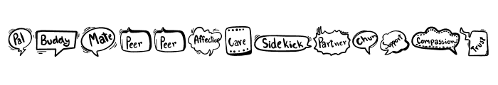 Friendship words FONT