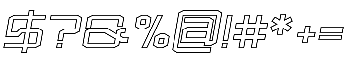 Froxa Regular Outline Slant Font OTHER CHARS