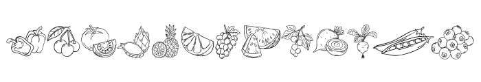 Fruit Vegetables Font UPPERCASE