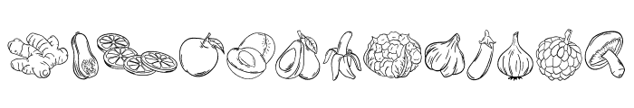 Fruit Vegetables Font UPPERCASE