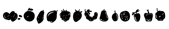 Fruits and tools Flat Font UPPERCASE