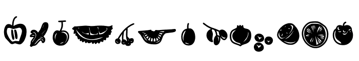 Fruits and tools Flat Font LOWERCASE