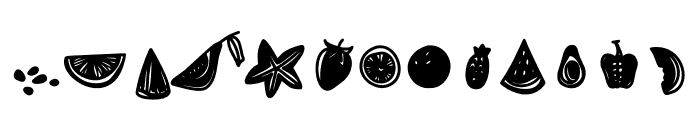 Fruits and tools Flat Font LOWERCASE