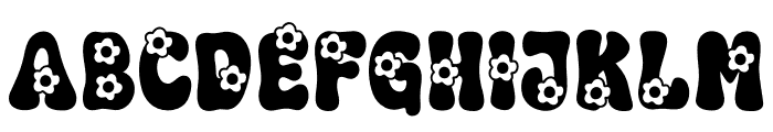 Funky Daisy Flower Font UPPERCASE