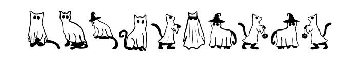 Funny cat Ghost Font OTHER CHARS